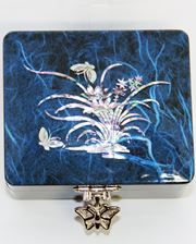 Traditional Chinese Rectangular Blue Jewellery Box